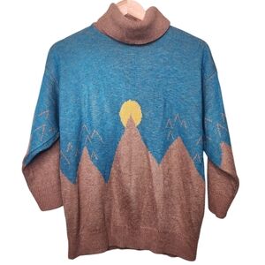 Vintage Southwestern Turtleneck Sweater Sweetree Large